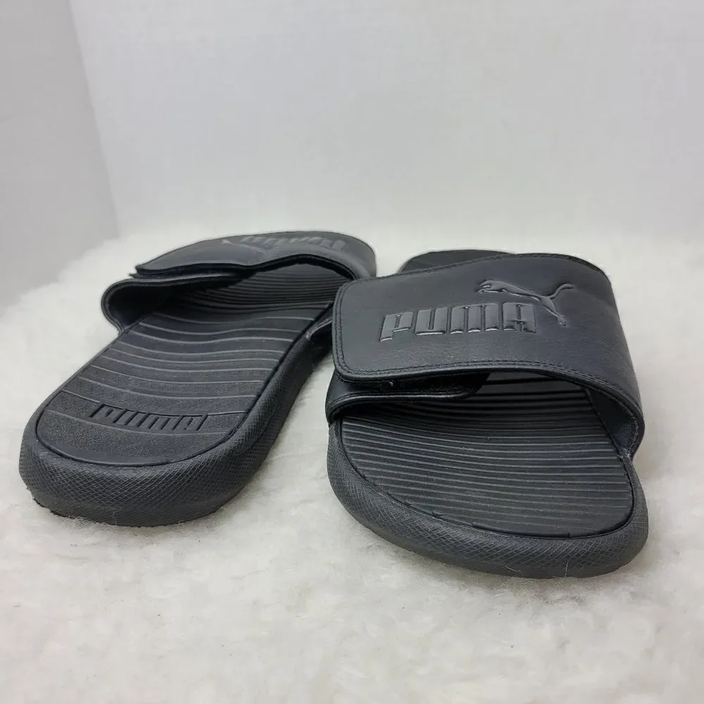 Puma Slides Men's Size 12 Black Comfy Casual Sandals Cushioned EUC
